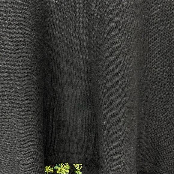 Vintage 2003 Heirloom Collectables Knit Cardigan Sweater Beaded Poinsettia XL - Picture 5 of 5